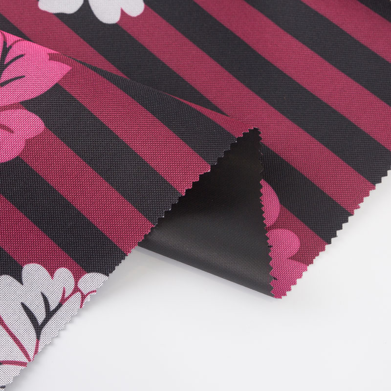Tissu de bagage d'impression de tissu d'Oxford de fleur de ruban de 3*3*64